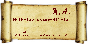 Milhofer Anasztázia névjegykártya